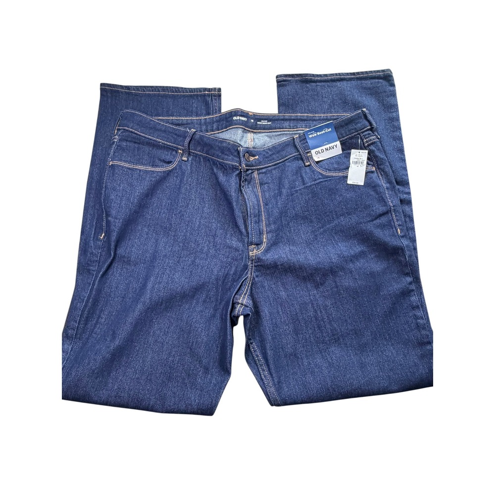 Old Navy Wow Boot-Cut Jeans Womens 18 Mid-Rise Dark Wash Denim New NWT